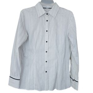 Pendleton Striped Button-up Fitted Blouse Women's Size 12‎